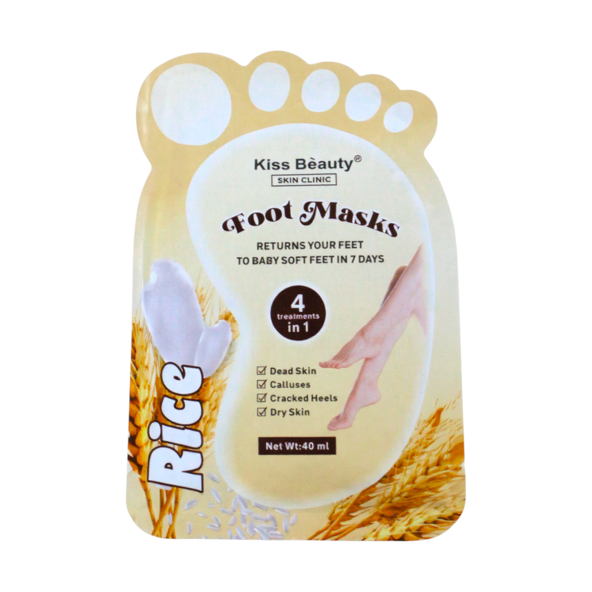 kiss beauty foot mask rice 40ml 1594-07f china