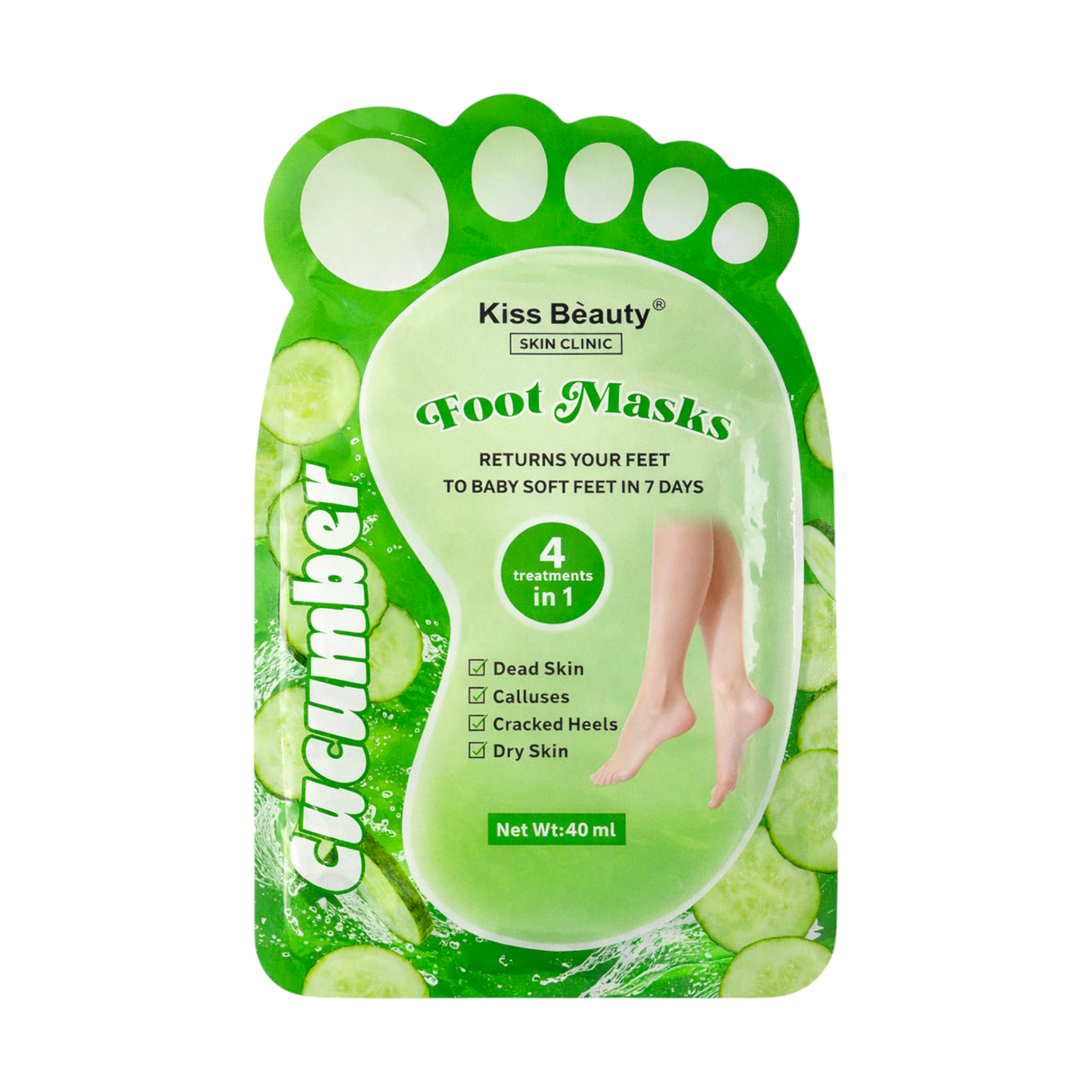 kiss beauty foot mask cucumber 40ml 1594-07a china