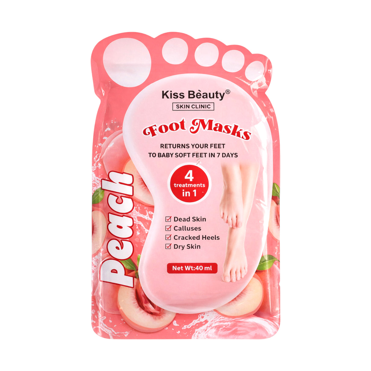 kiss beauty foot mask peach 1594 china