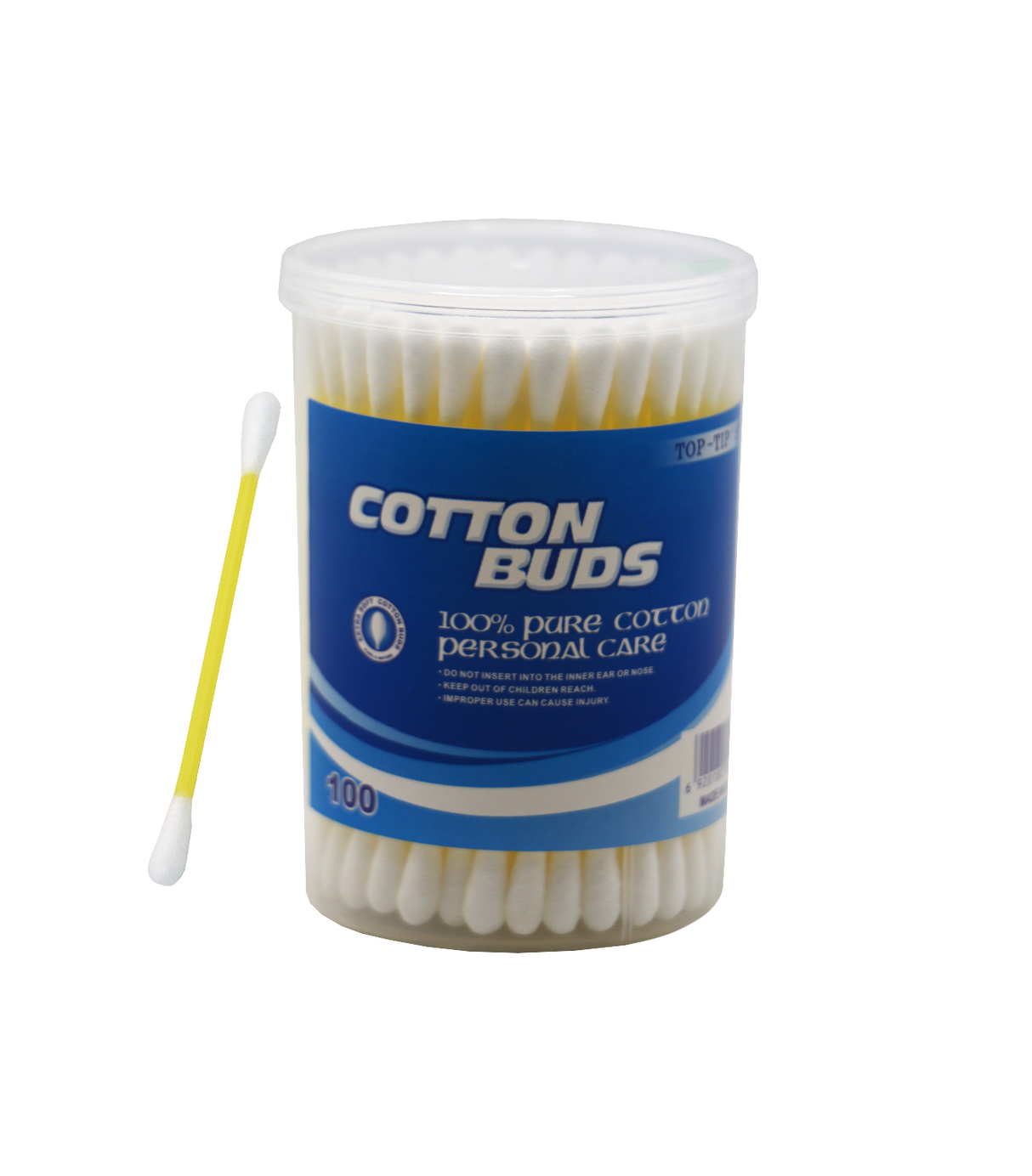 cotton bud plastic 100pc jar