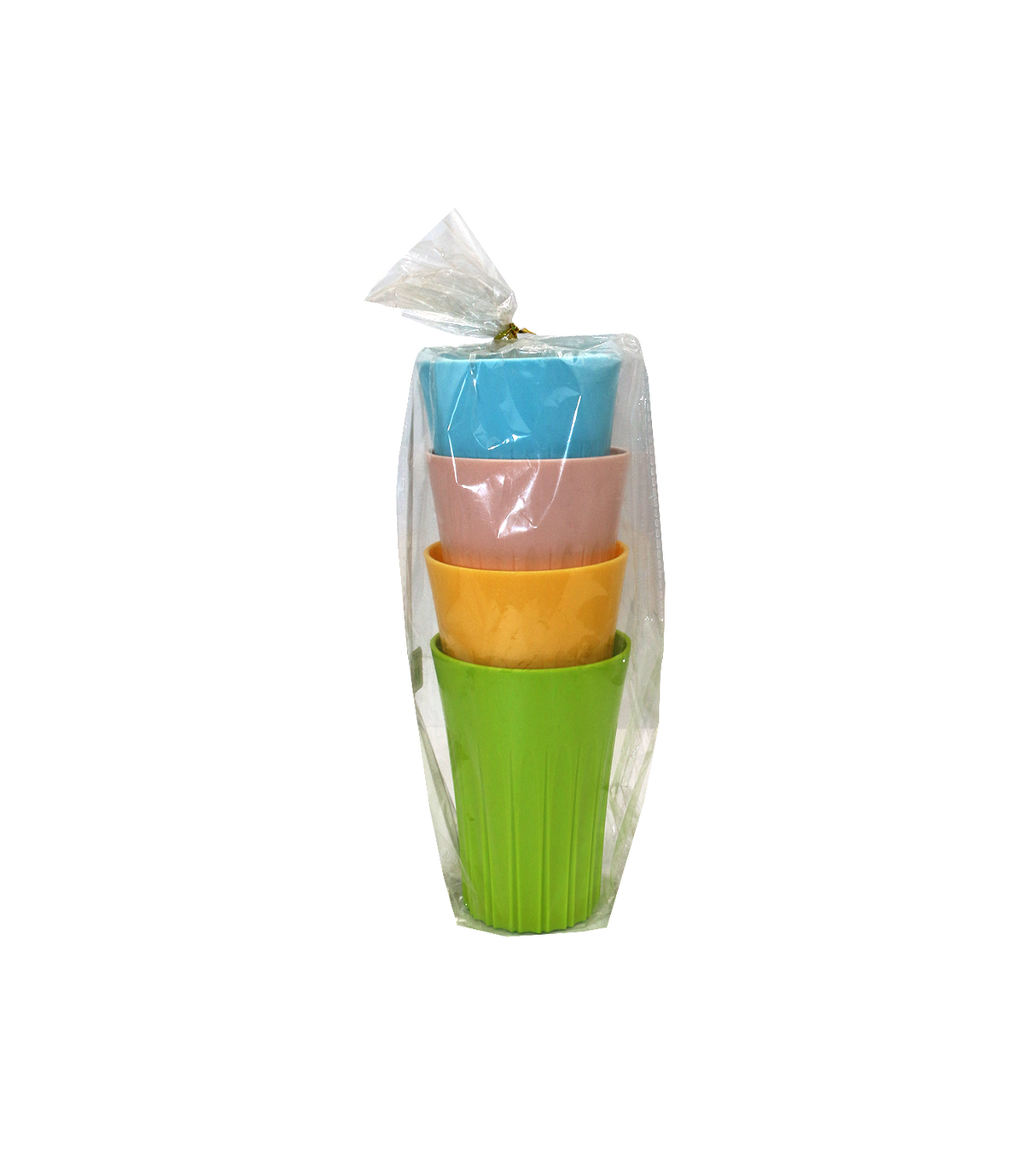 plastic glass 4pc rainbow pak d130