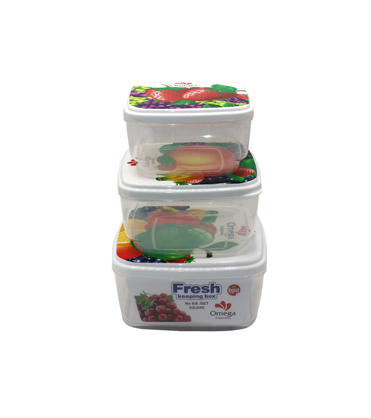 fresh keeping box set 3pc square large