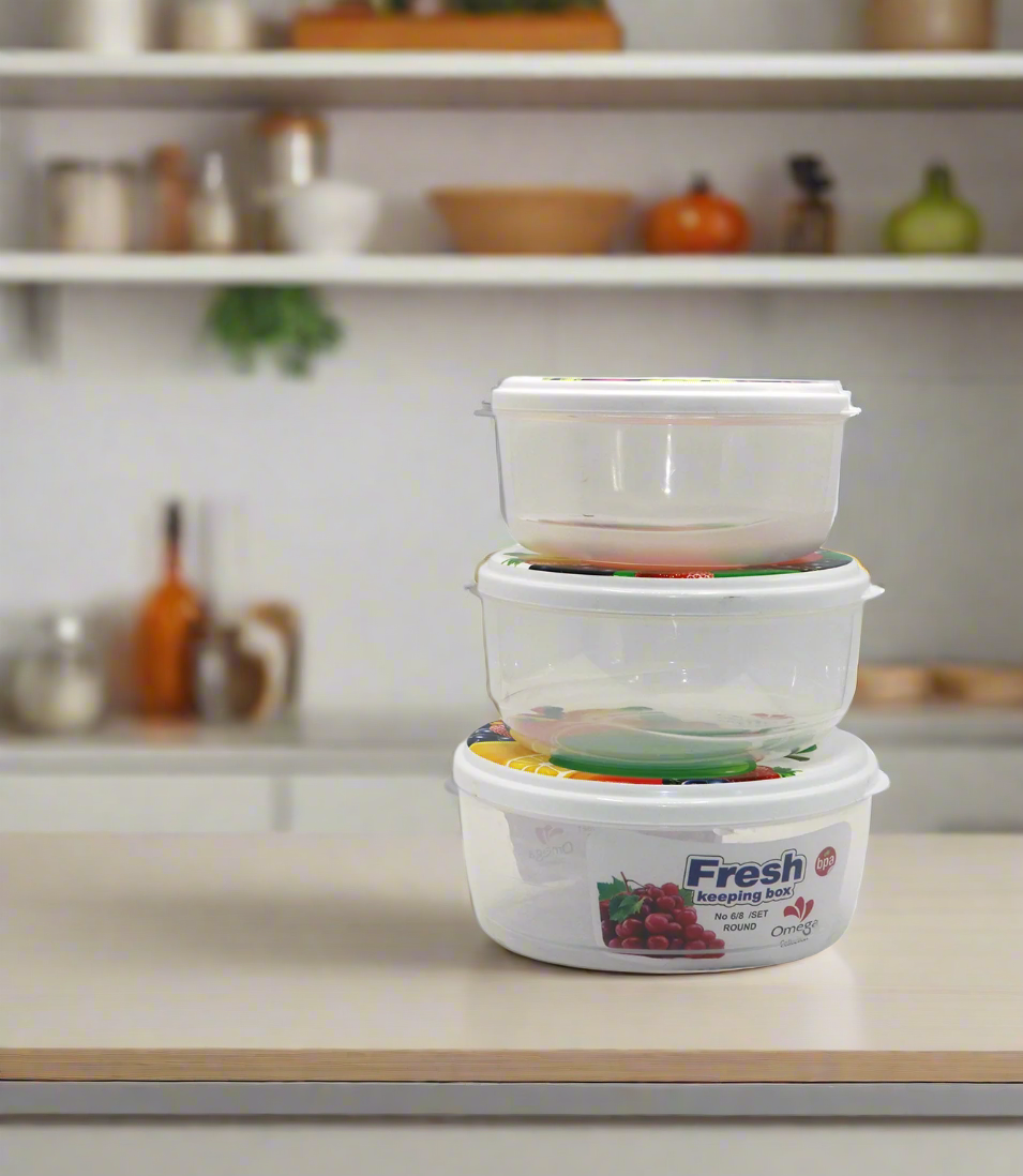 fresh keeping box set 3pc round pak d326