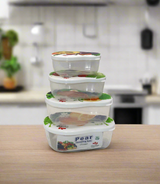 plastic box set 4pc pear pak d471