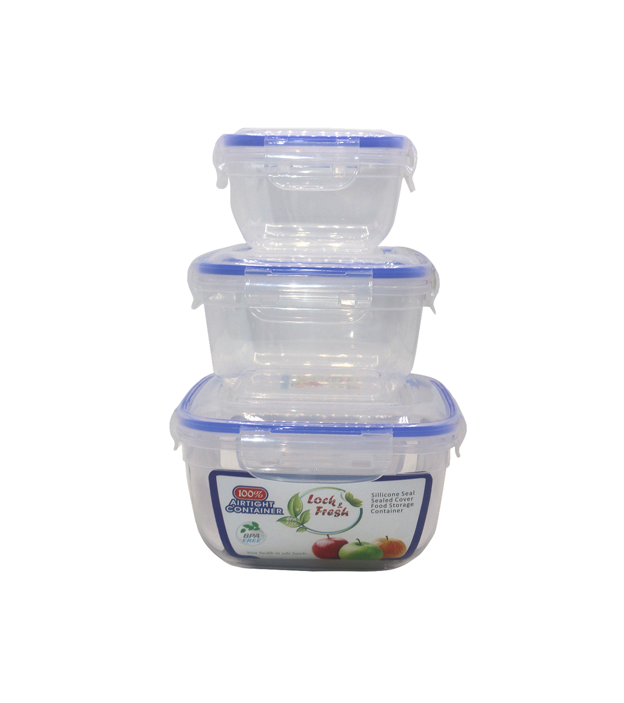plastic box & lid 3pc pak d044