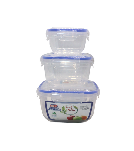 plastic box & lid 3pc pak d044