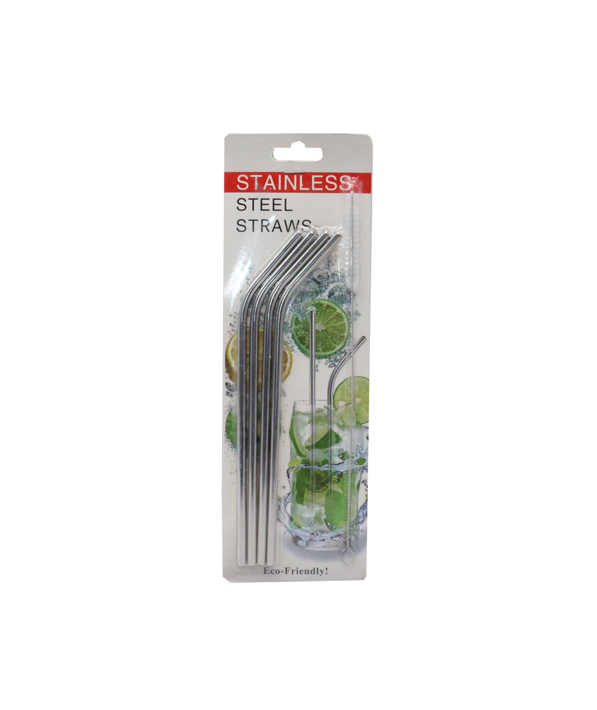 ss sliver straw 4pc & brush china s1015