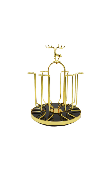 ss glass stand 6s round golden china 18466