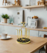 ss glass stand 6s round golden china 18466