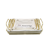 ss bread basket 3pc rect china