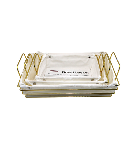 ss bread basket 3pc rect china