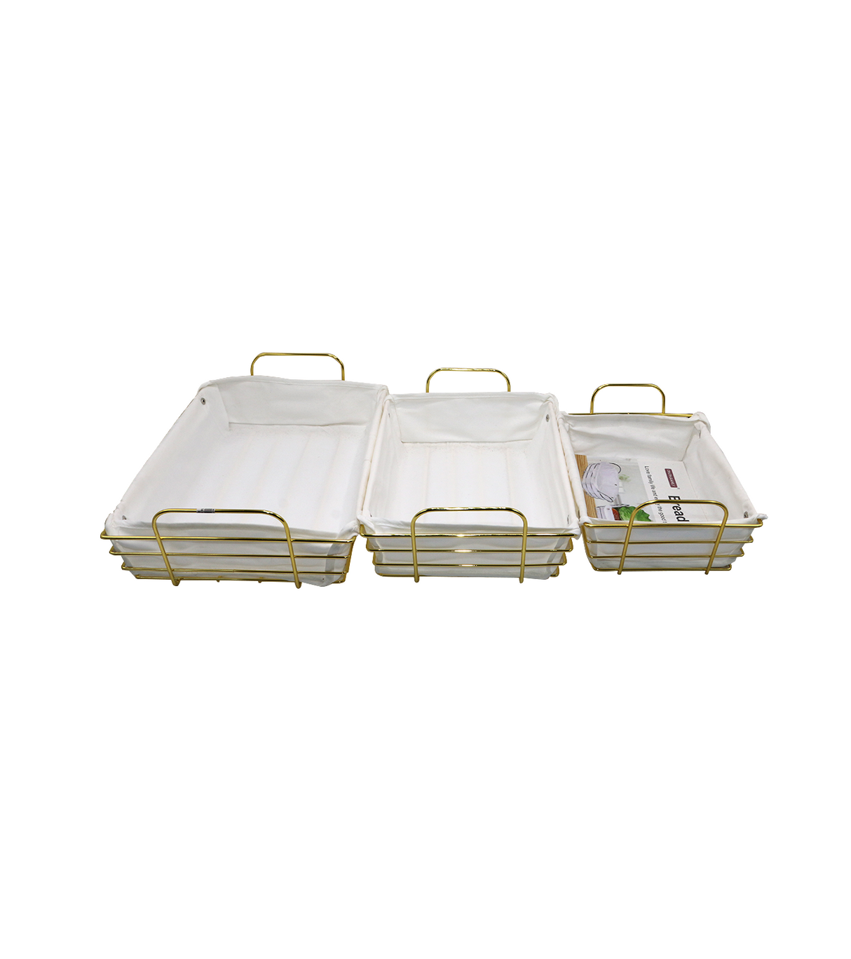 ss bread basket 3pc rect china