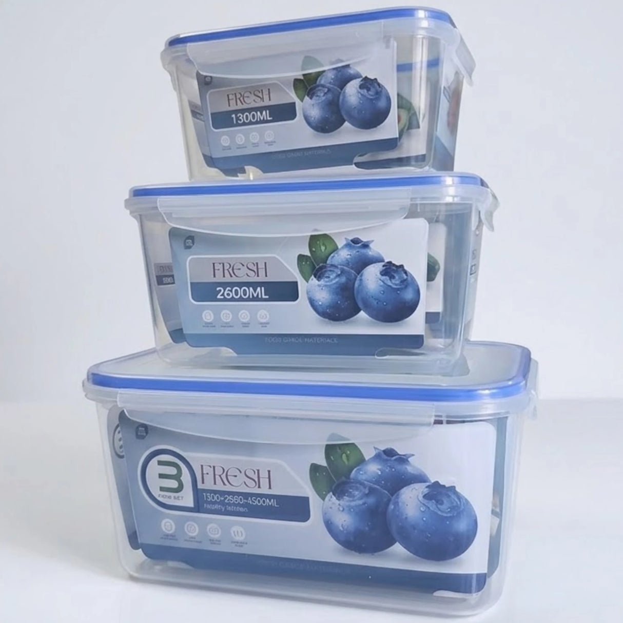 plastic box & lid 3in1 rectangle china 9021