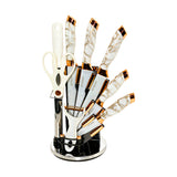 knife set 9pc china hr621-2 white
