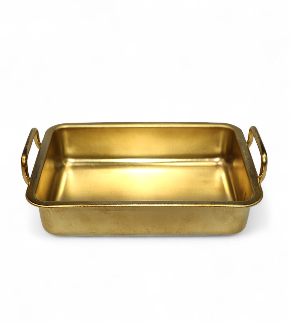 ss serving sauce dish 6''x4.5'' golden rectangle 2 handles china