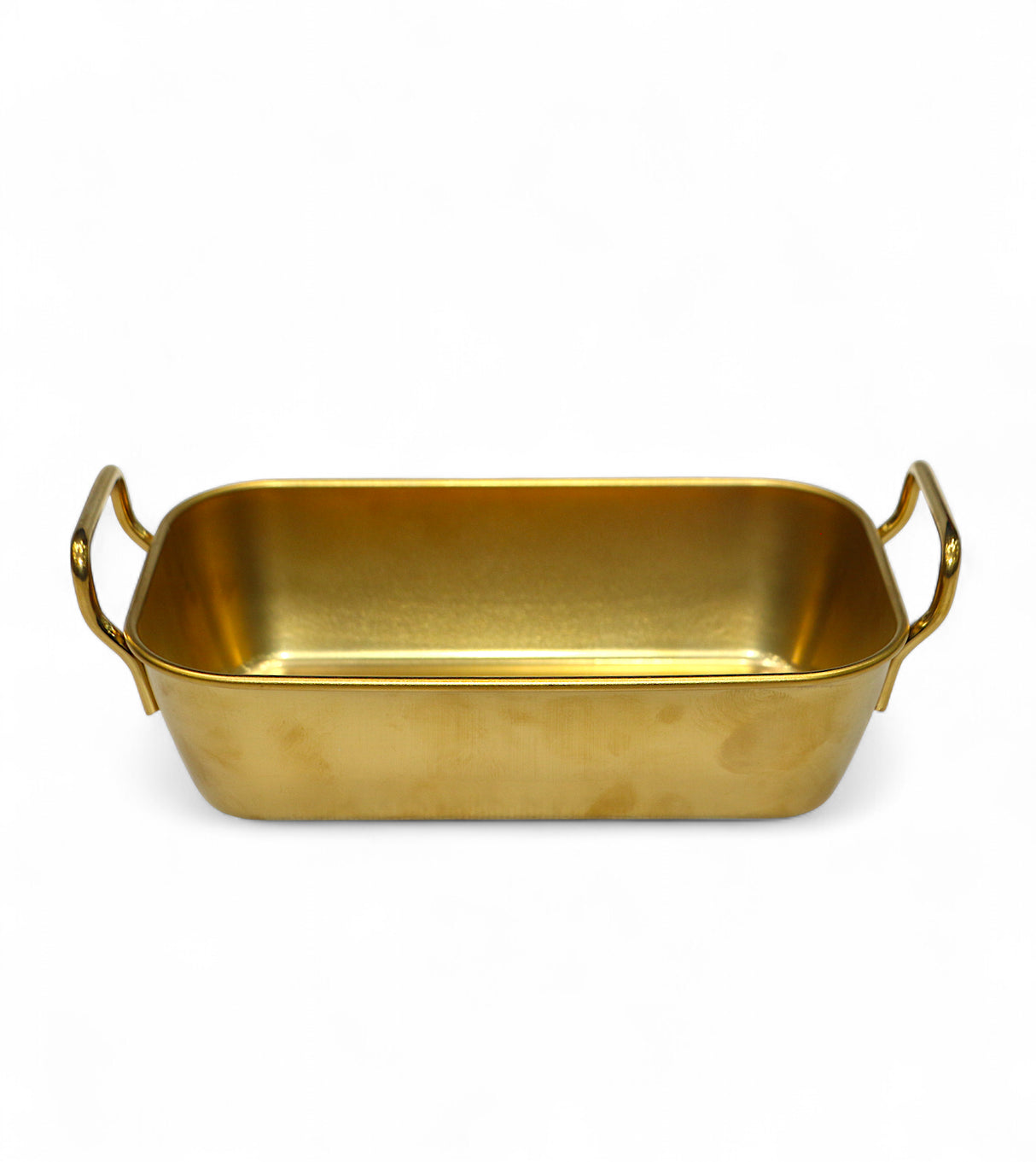 ss serving sauce dish 6.5''x4'' golden rectangle 2 handles china