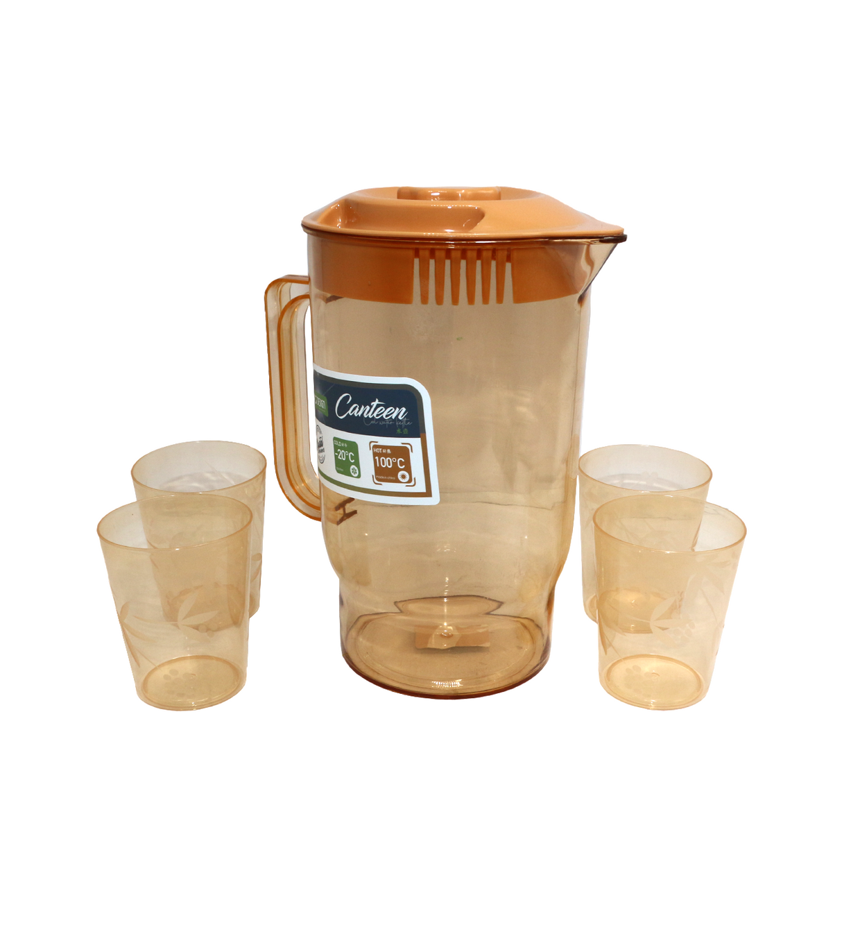 plastic jug & glass 5pc set china 9515