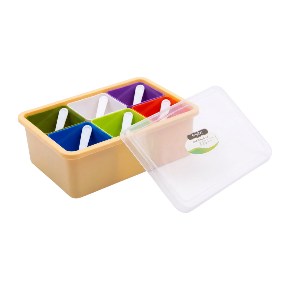 plastic spice box 6 sections rectangle pak sprint