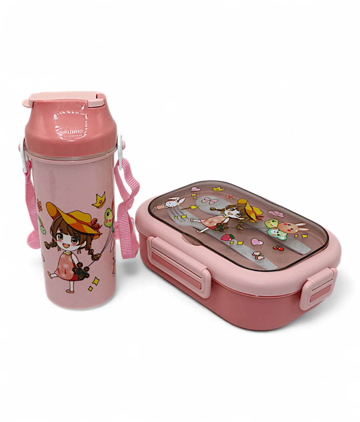 plastic lunch box & bottle set china 344