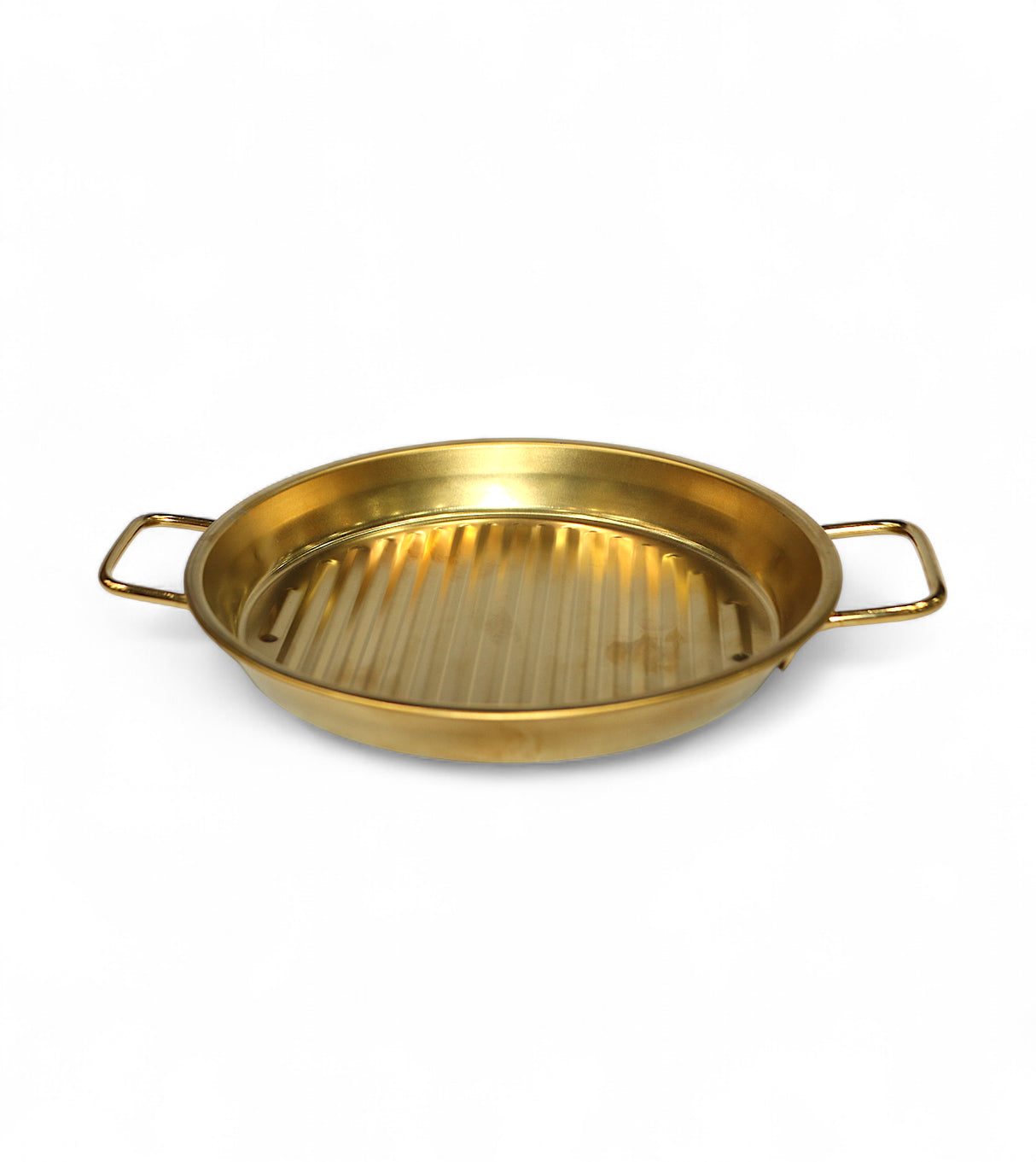 ss plate 7" golden with handle china ce1068