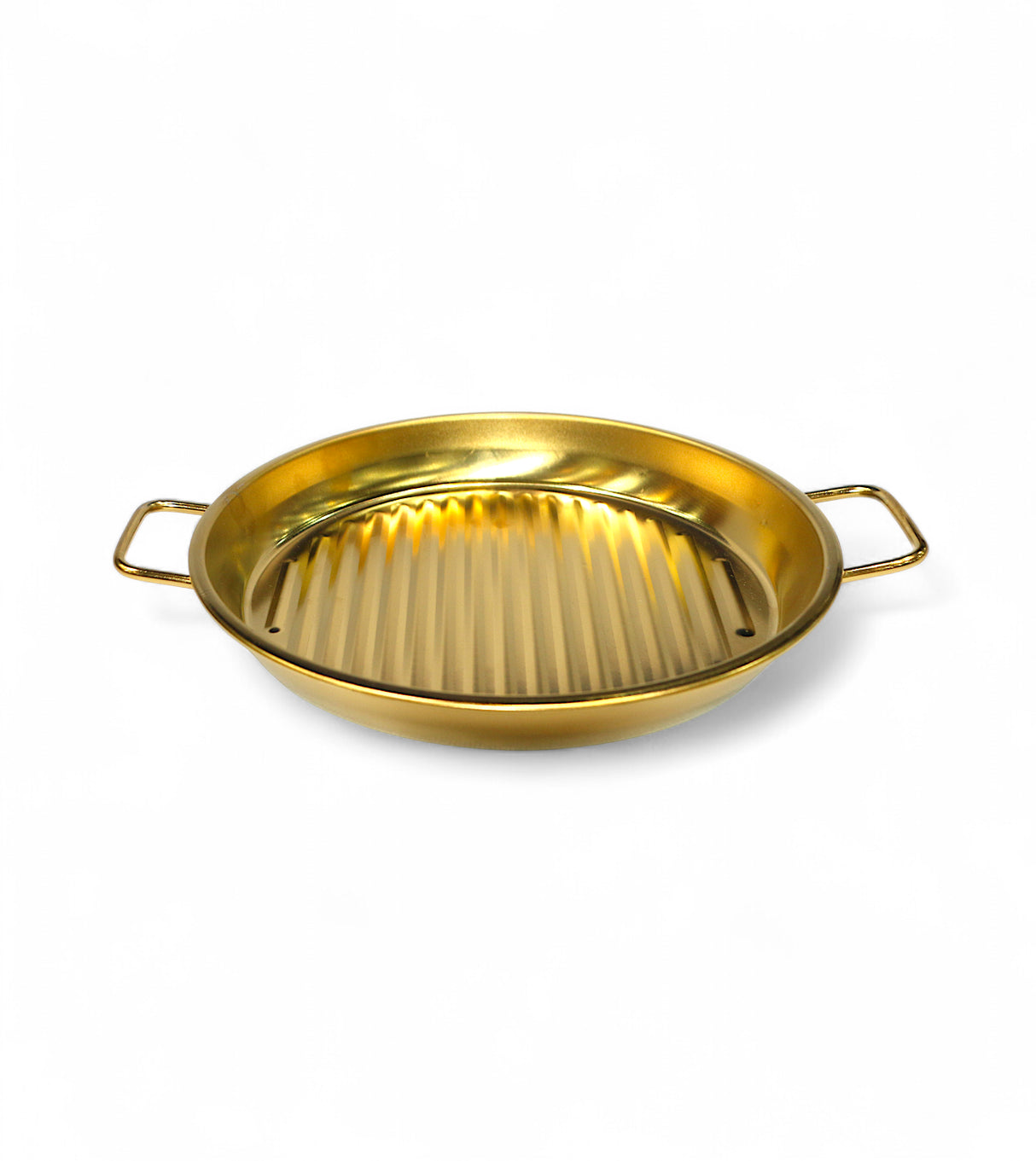 ss plate 8" golden with handle china ce1069