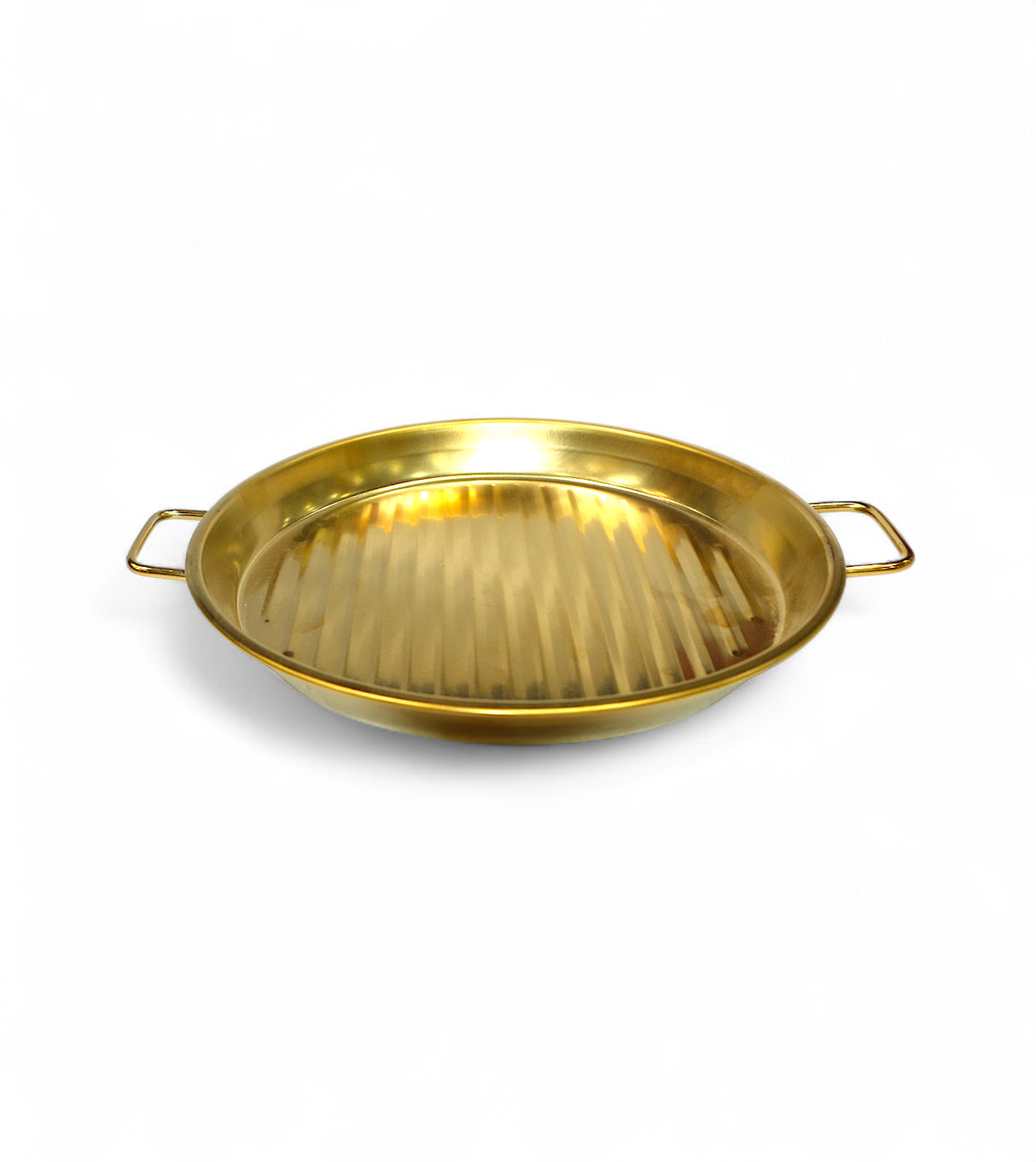 ss plate 9.5" golden with handle china ce1070