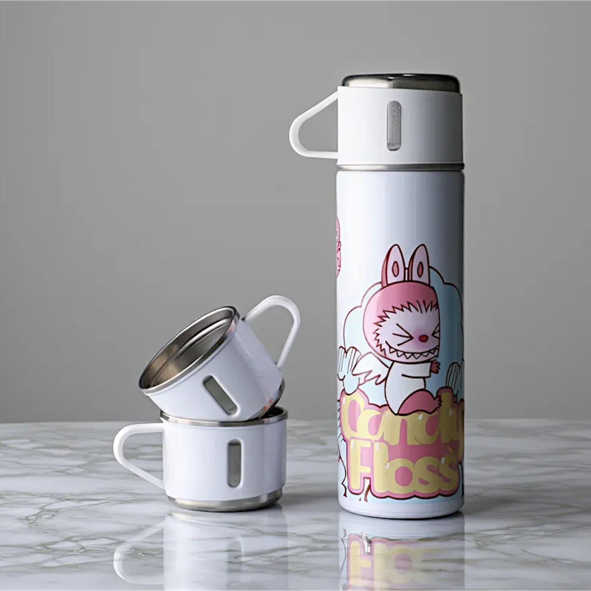 lububu hot & cold bottle with 2 cup china 08989