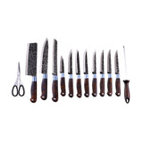bass knife set 14pc wood stand china ba-03