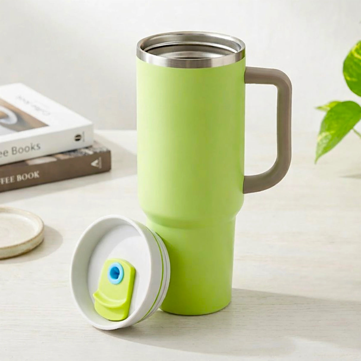 tumbler cup stainless steel light green plain solid 1.2l 40oz china 18-1200
