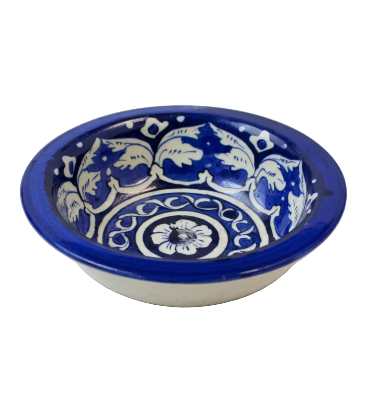 blue pottery soup bowl 5.5"