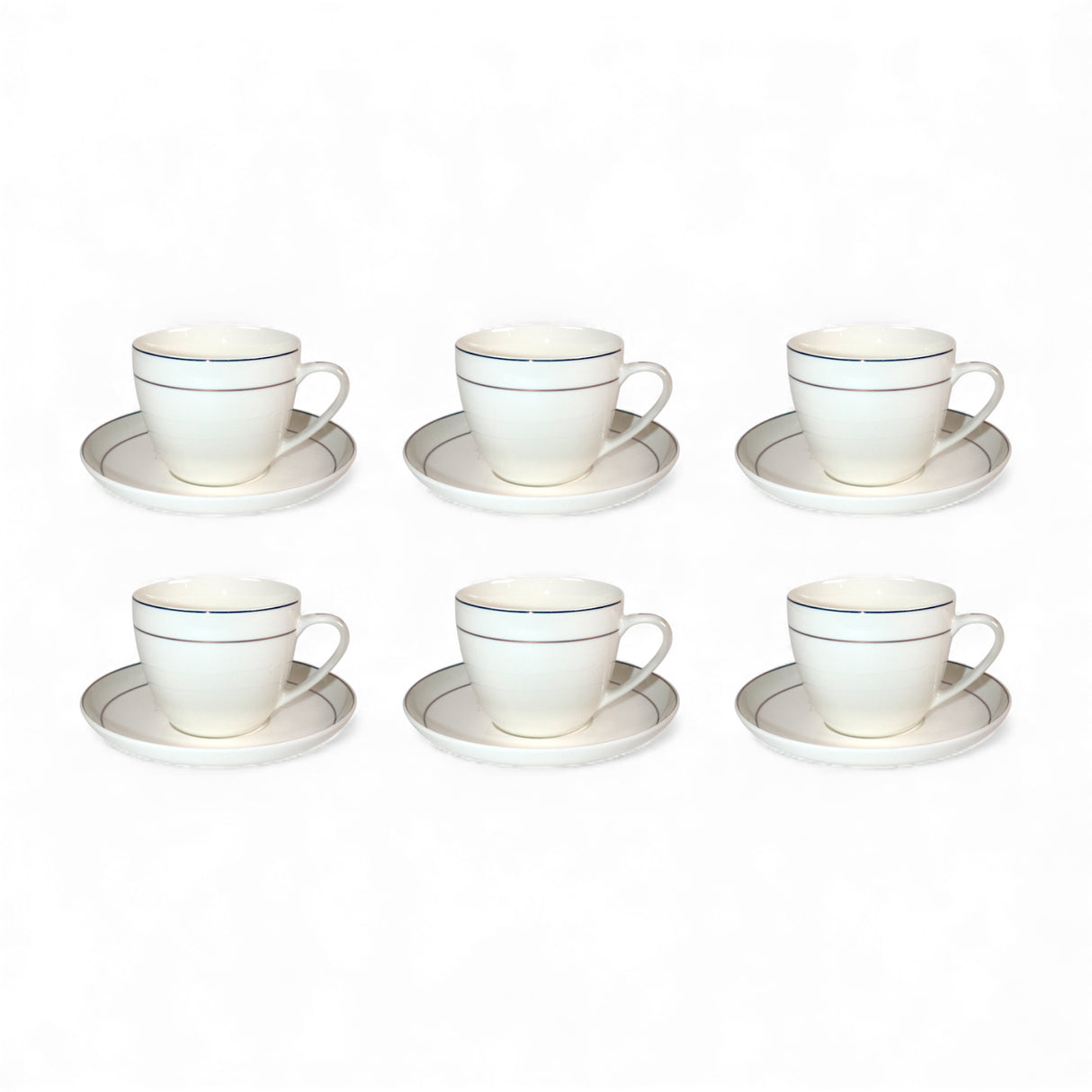 bone cup & saucer set printed coupe shape