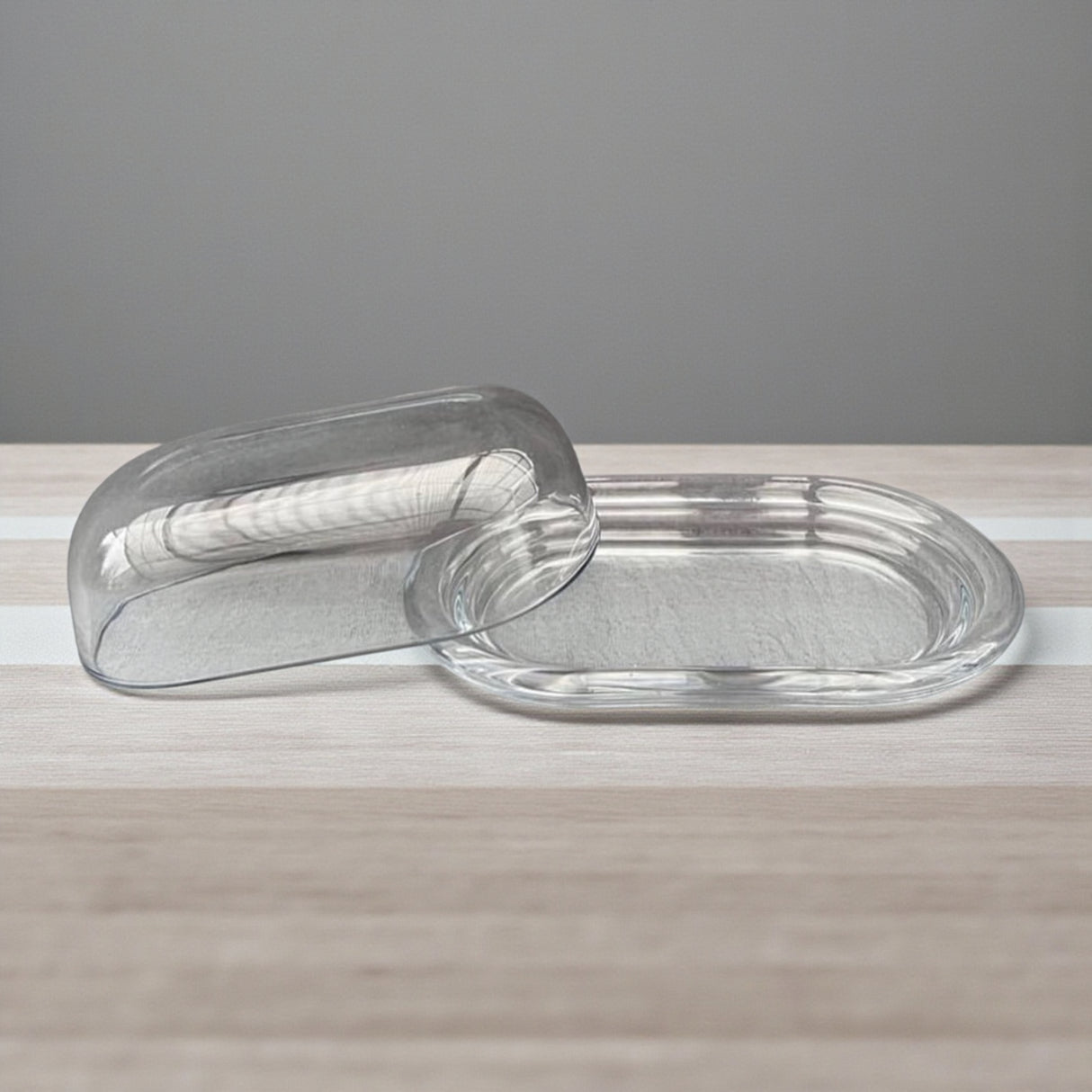 glass butter dish & lid turkey 98402