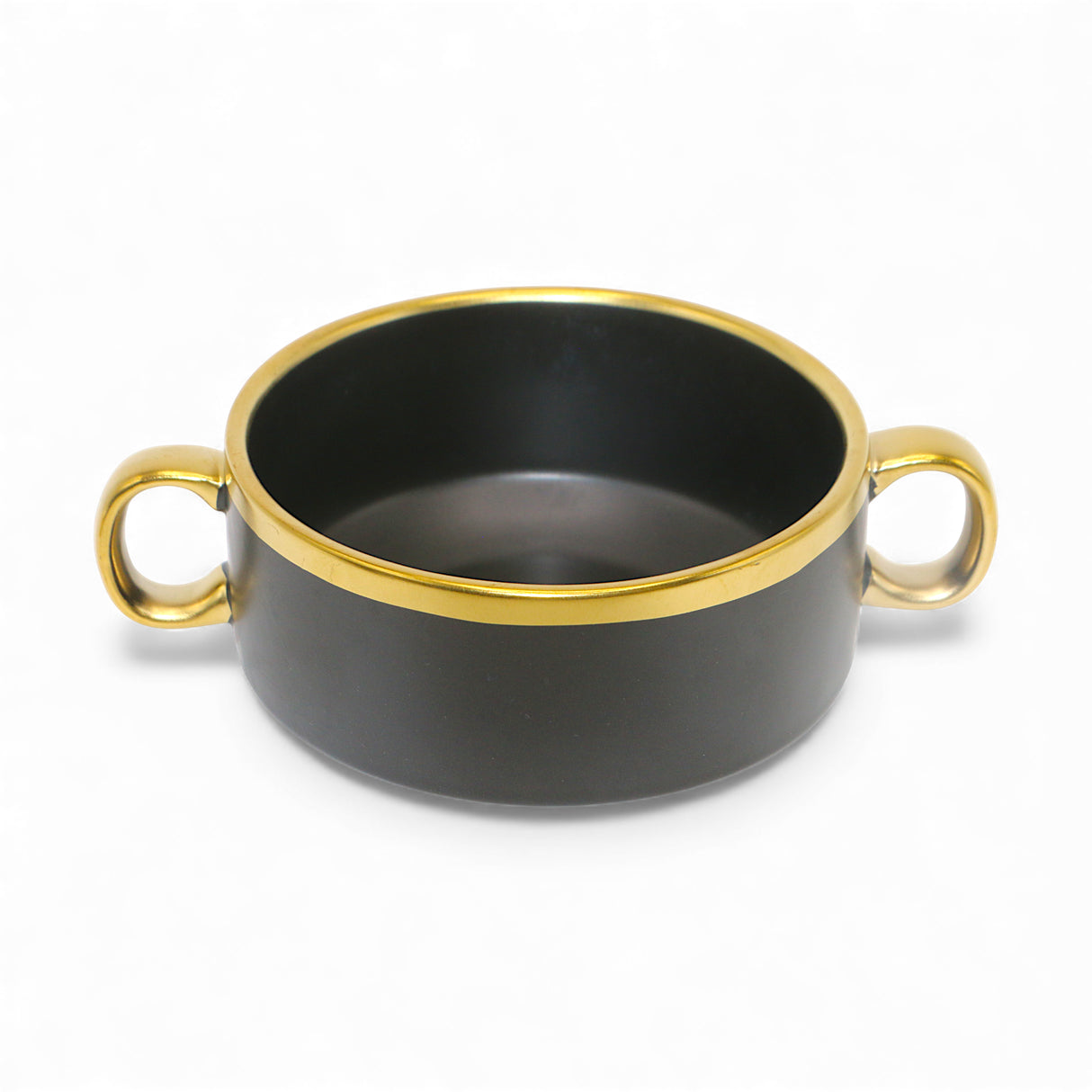ceramic soup bowl golden black china
