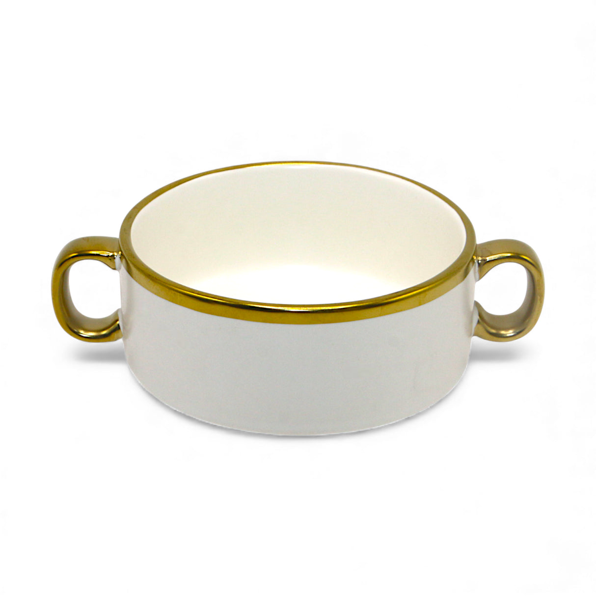 ceramic soup bowl golden white china