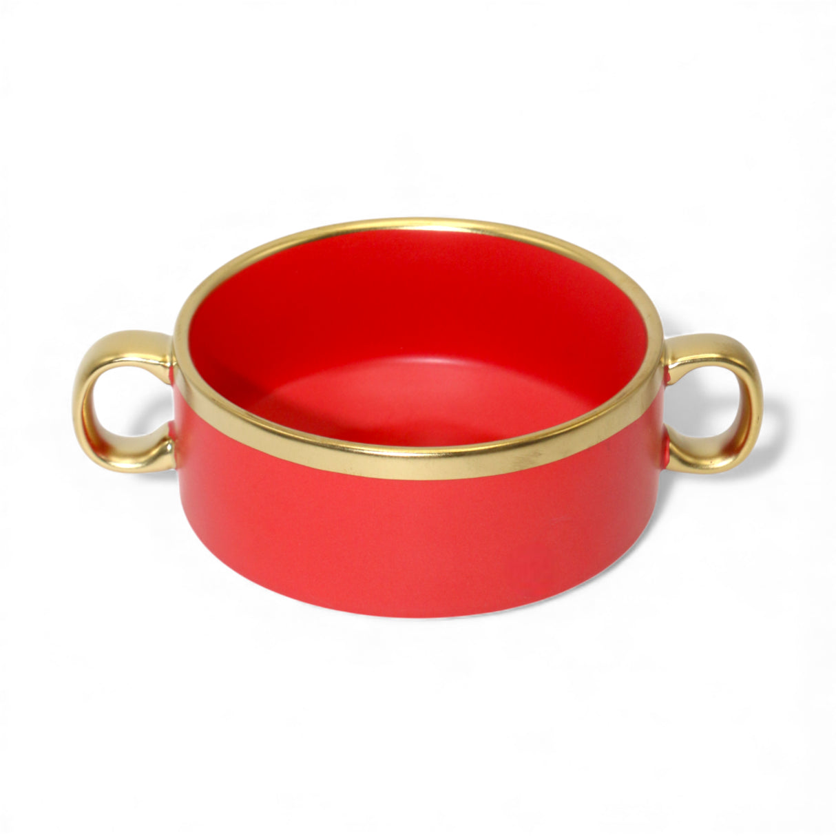 ceramic soup bowl golden red china