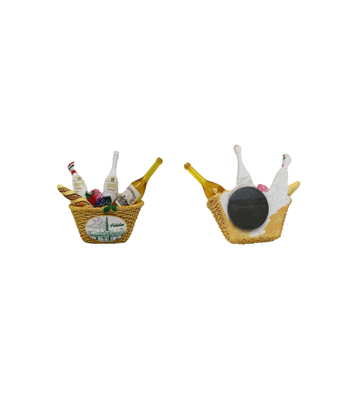 fridge magnet basket with bottle 2.5"x3.5" china 001