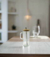 glass mason mug with steel straw large china