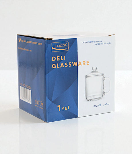 deli glass mug & lid pak dsz001