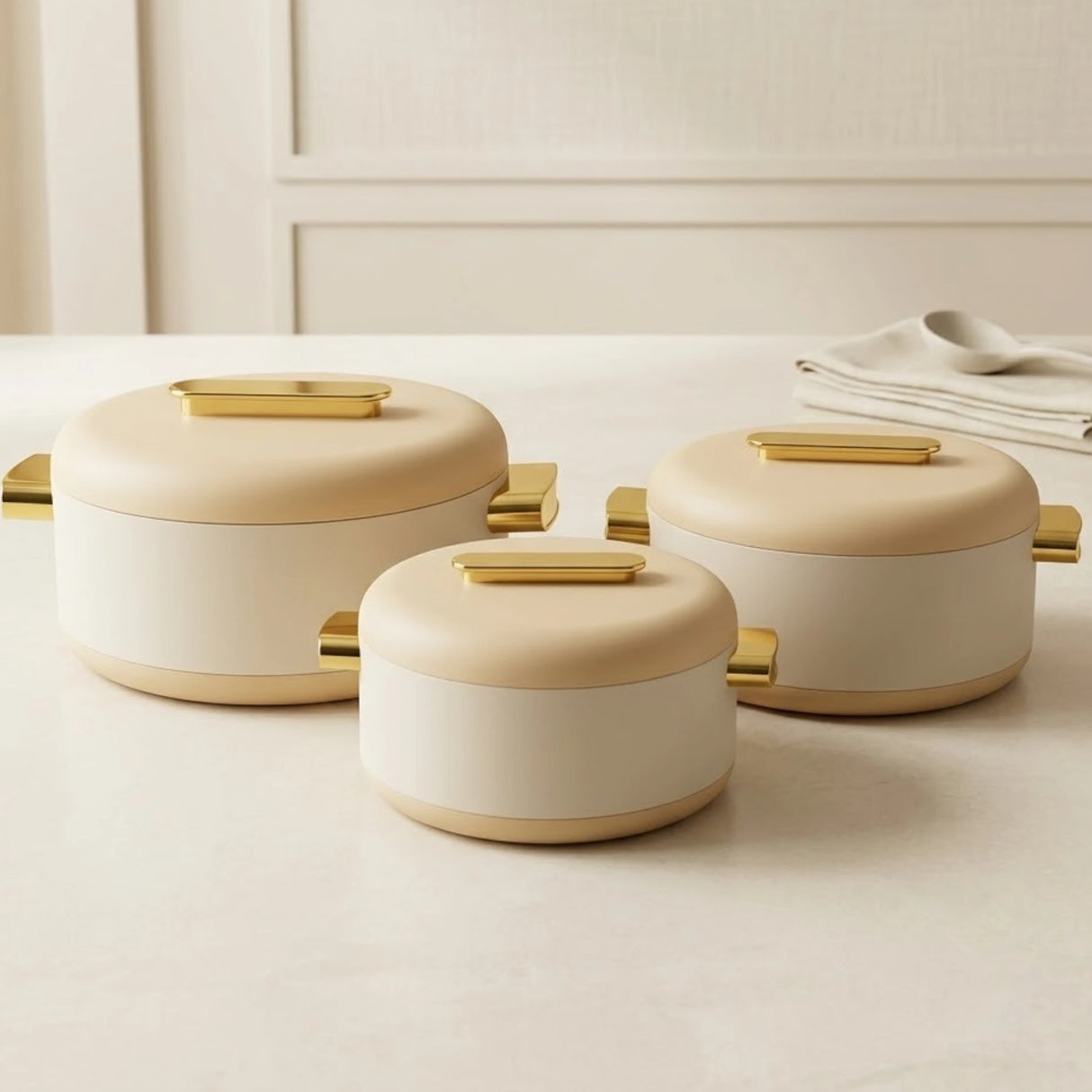 HOT POT 3PC CREAM CHINA EB9135