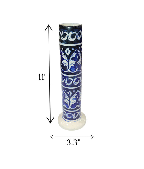 blue pottery cylinder vase s
