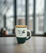 ceramic mug & lid with spoon china
