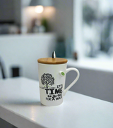 ceramic mug & lid with spoon china 139-1