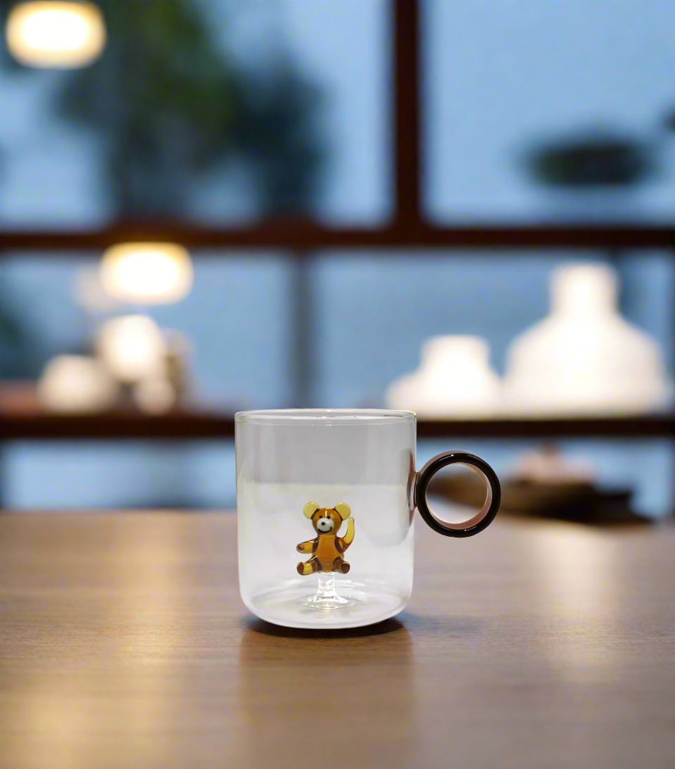 glass bear mug china 350