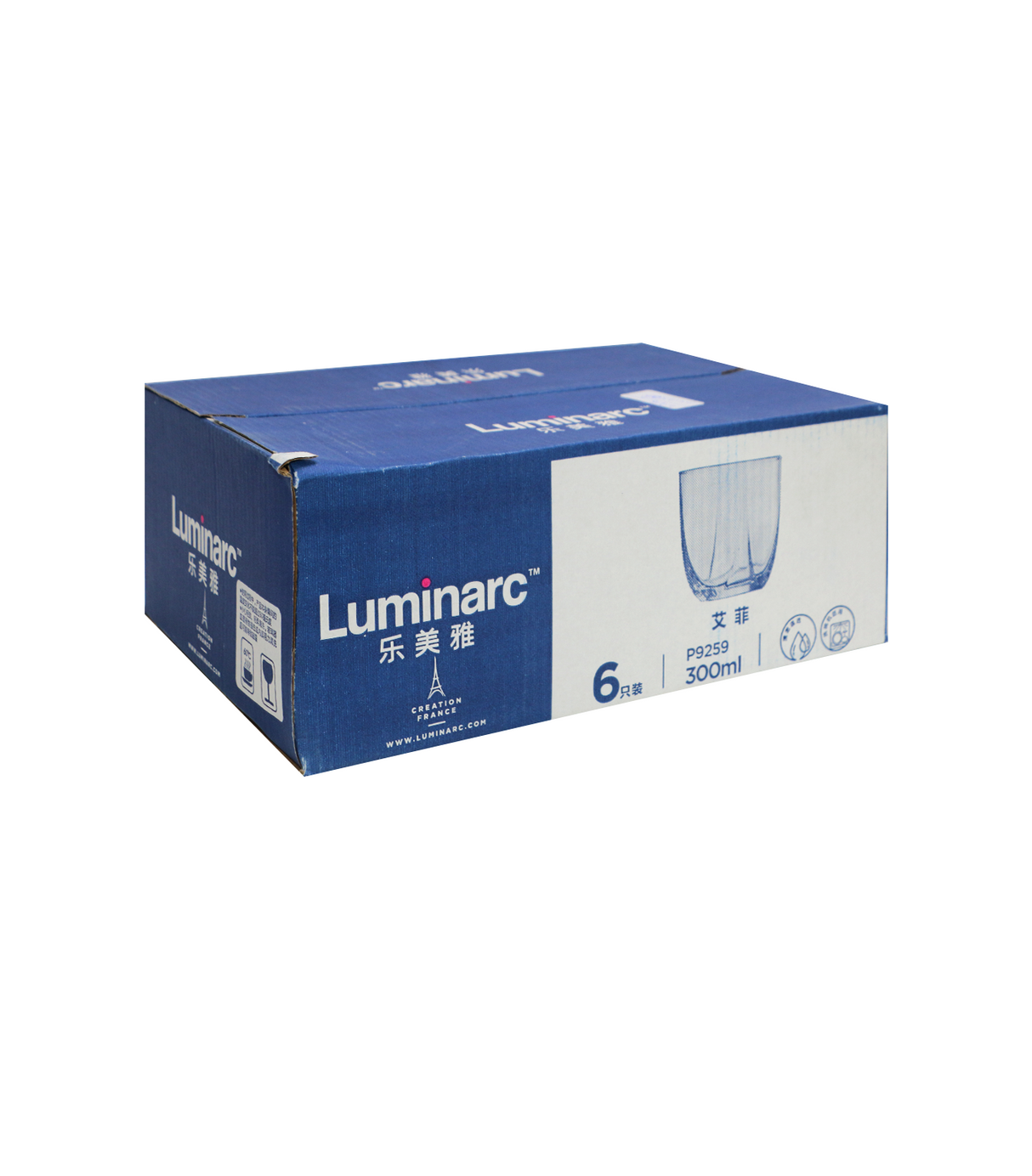 luminarc glass 6pc china p9259