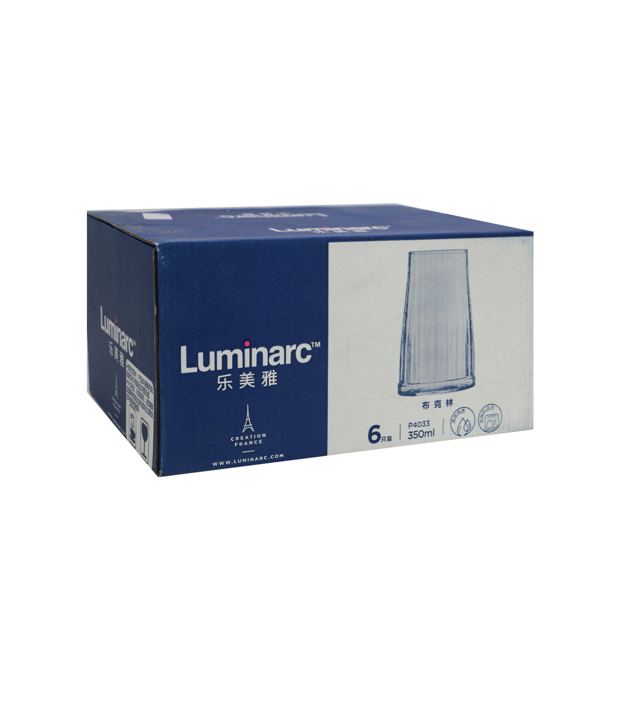luminarc glass 6pc china p4033