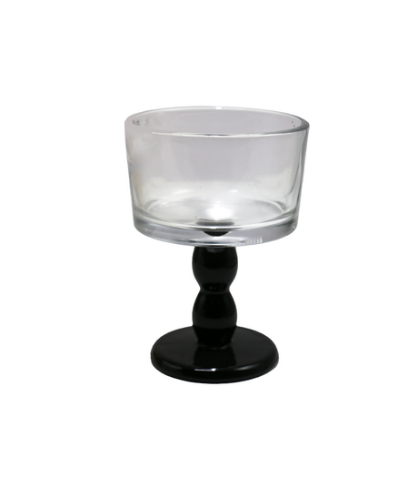 glass icecream cup 6pc china 180 black base