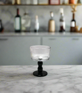 glass icecream cup 6pc china 180 black base