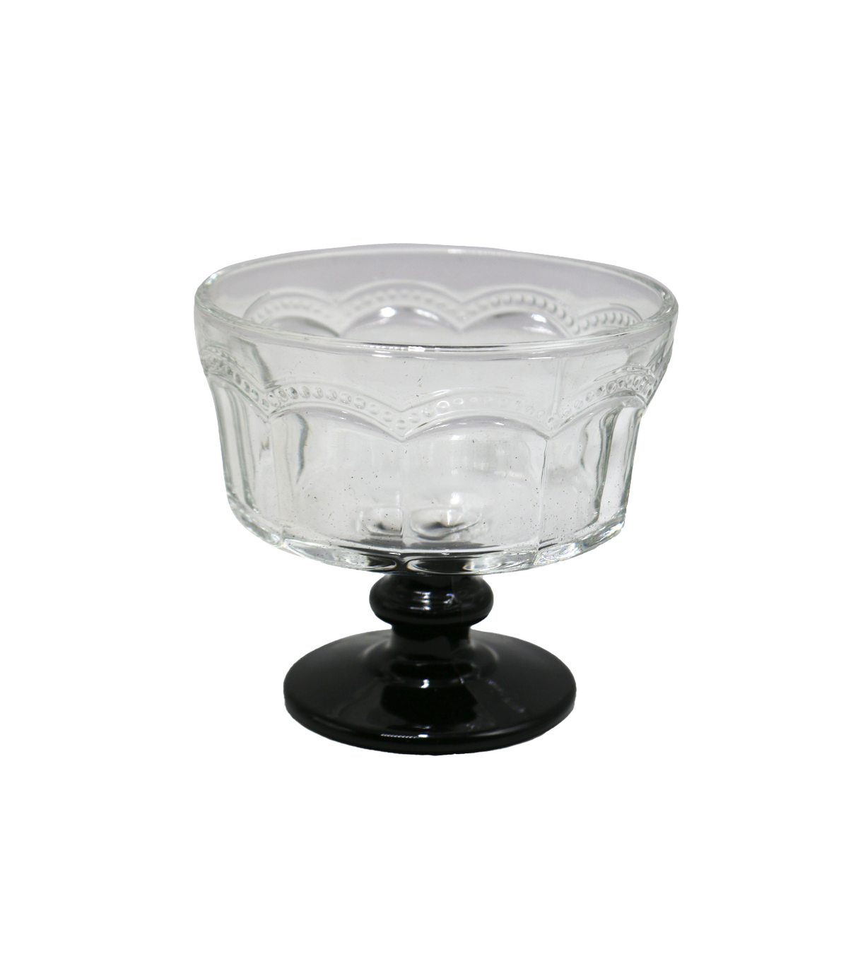 glass icecream cup 6pc china black base