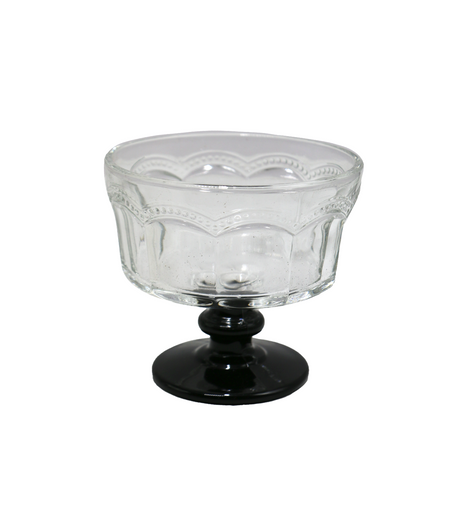 glass icecream cup 6pc china black base
