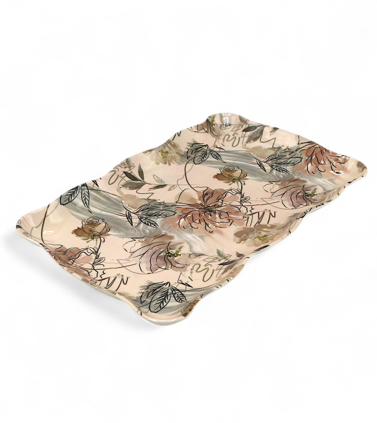 melamine tray printed elegant medium